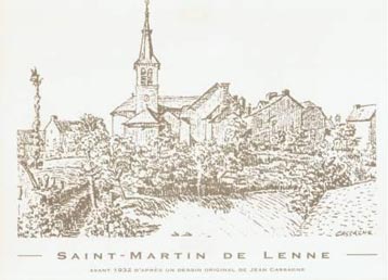 dessin de St Martin de Lenne avant 1932 par Jean Cassagne